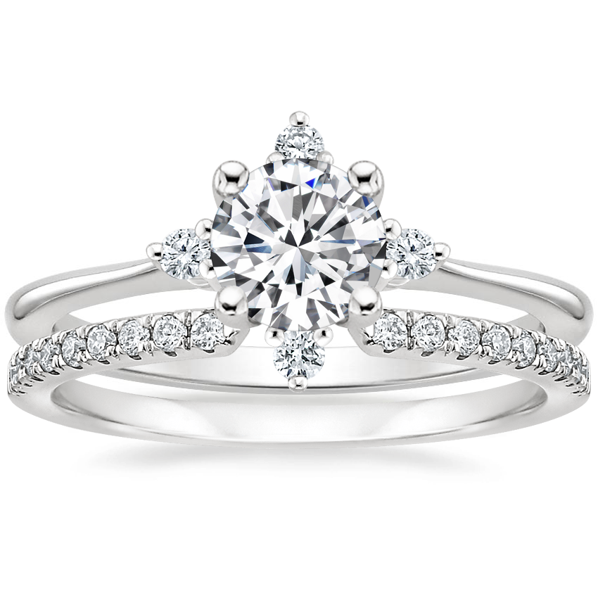 18K White Gold Luminesce Diamond Ring with Sia Diamond Ring (1/8 ct. tw.)