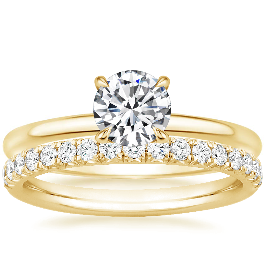 18K Yellow Gold Salma Diamond Ring with Amelie Diamond Ring (1/3 ct. tw.)