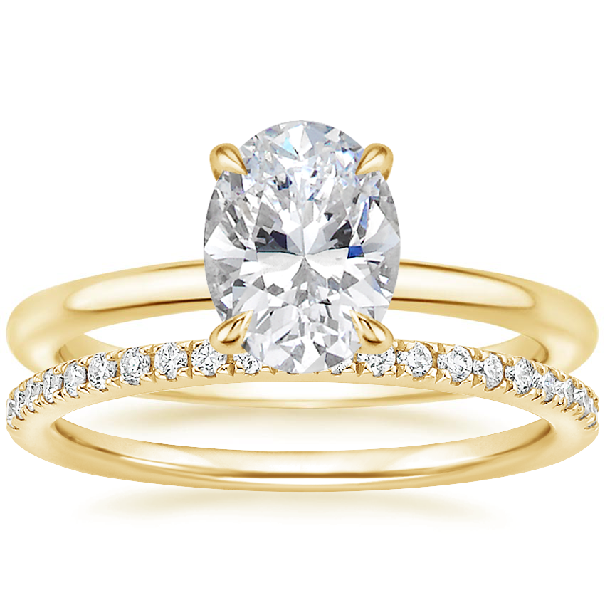 18K Yellow Gold Salma Diamond Ring with Ballad Diamond Ring (1/6 ct. tw.)