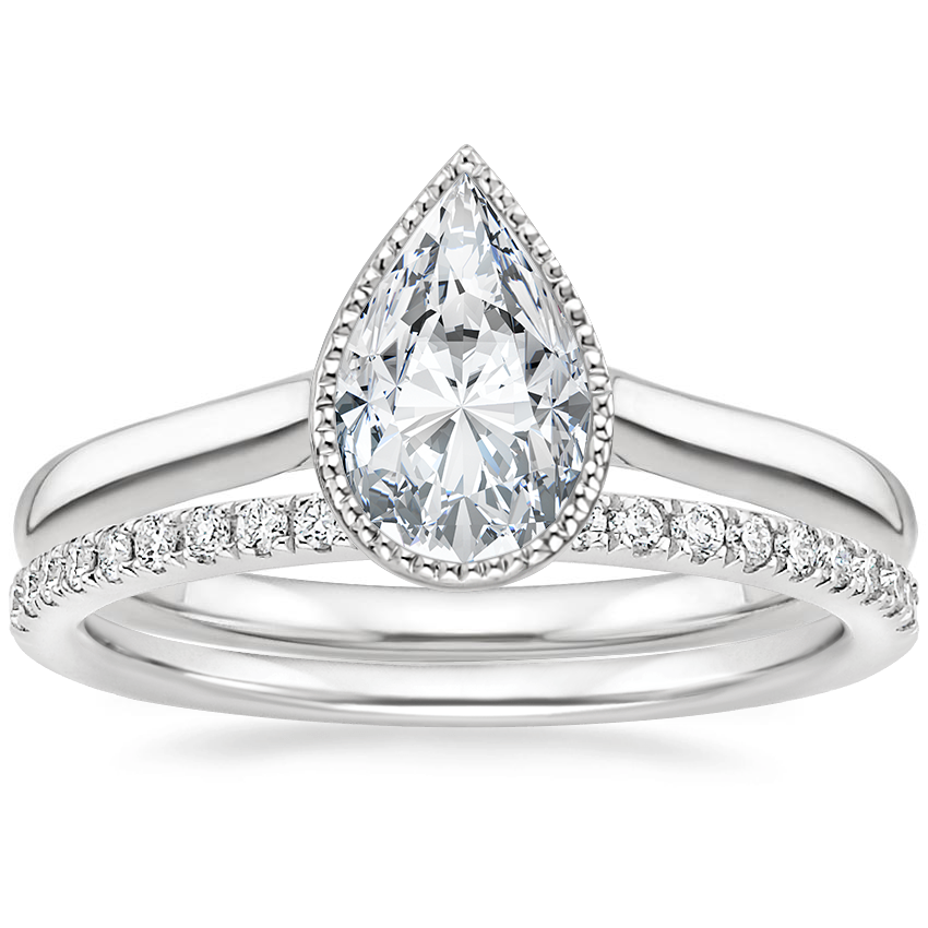 18K White Gold Margot Ring with Ballad Diamond Ring (1/6 ct. tw ...