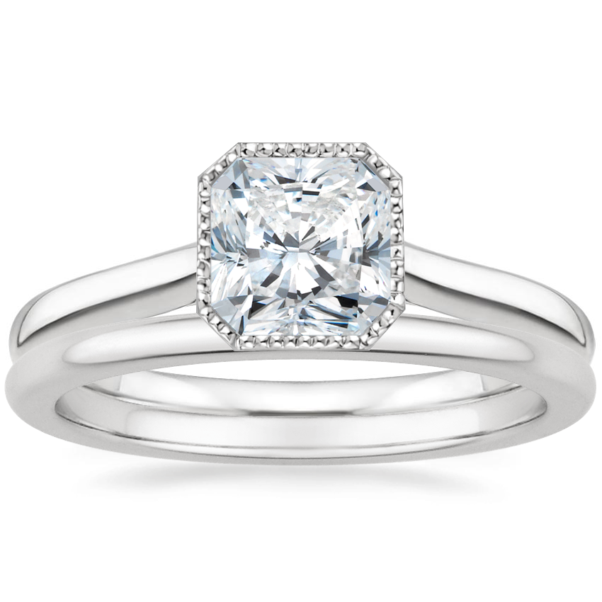 Platinum Margot Ring with Petite Comfort Fit Wedding Ring