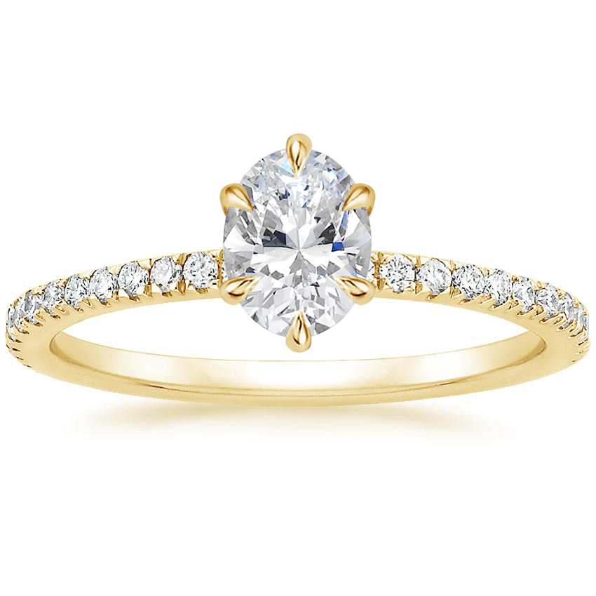 18K Yellow Gold Viviana Three-Quarter Coverage Six-Prong Diamond Ring (1/3 ct. tw.), large top view