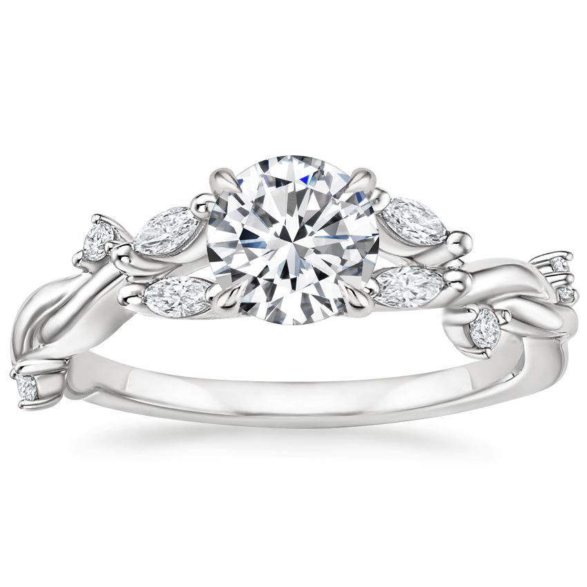 Platinum Azalea Twist Diamond Ring, large top view