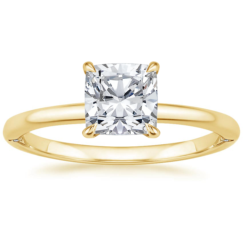 18K Yellow Gold Petite Heritage Diamond Ring, large top view