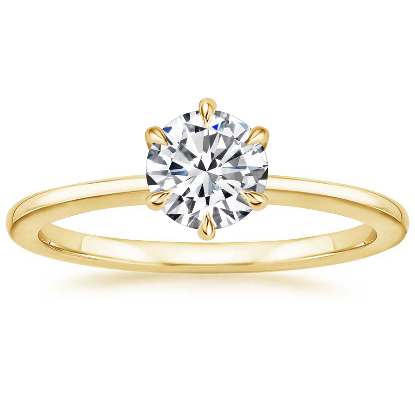18K Yellow Gold Petite Esme 1.5mm Ring, large top view
