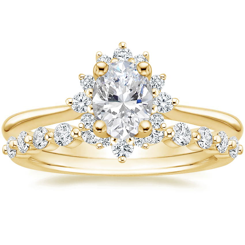 18K Yellow Gold Sol Diamond Ring with Marseille Diamond Ring (1/3 ct. tw.)