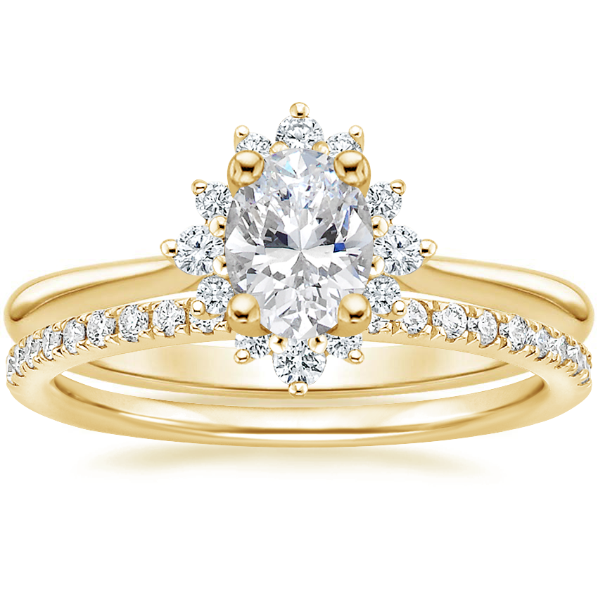 18K Yellow Gold Sol Diamond Ring with Ballad Diamond Ring (1/6 ct. tw.)