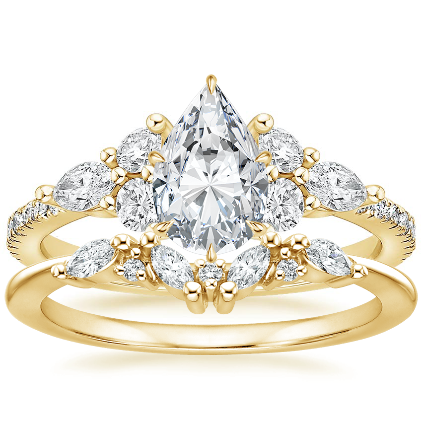 14K Yellow Gold Luxe Nadia Diamond Ring (1/2 ct. tw.) with Yvette Diamond Ring