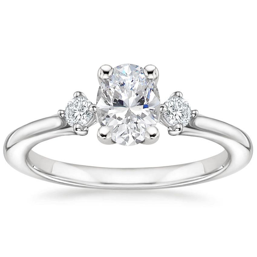 Platinum Floating Three Stone Diamond Ring, large top view