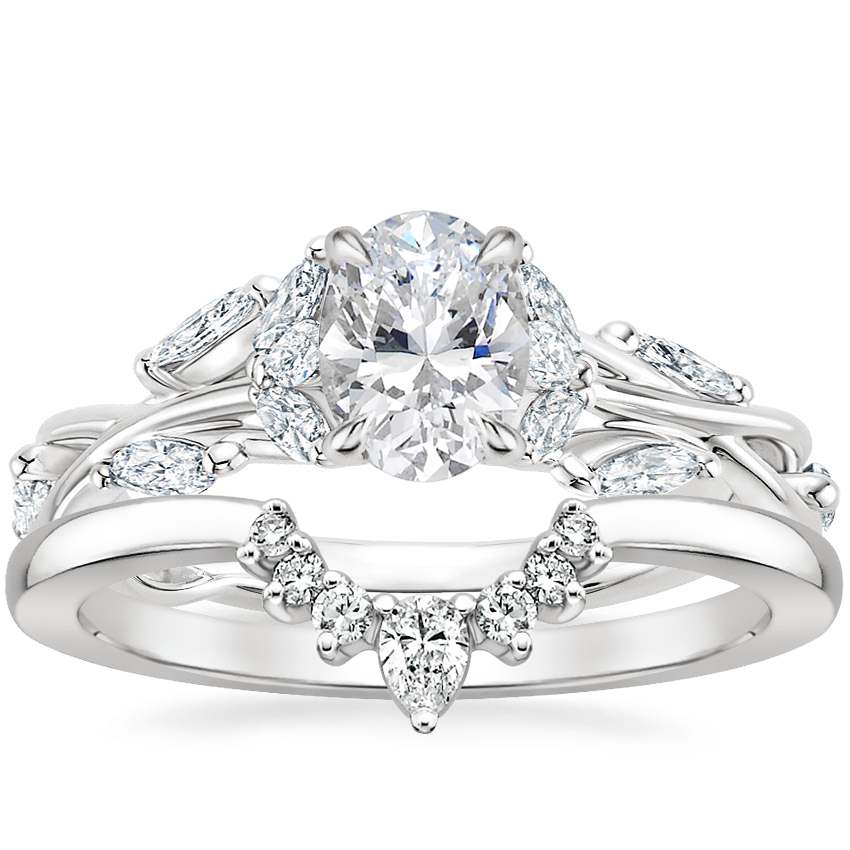 18K White Gold Secret Garden Diamond Ring (1/2 ct. tw.) with Lunette Diamond Ring