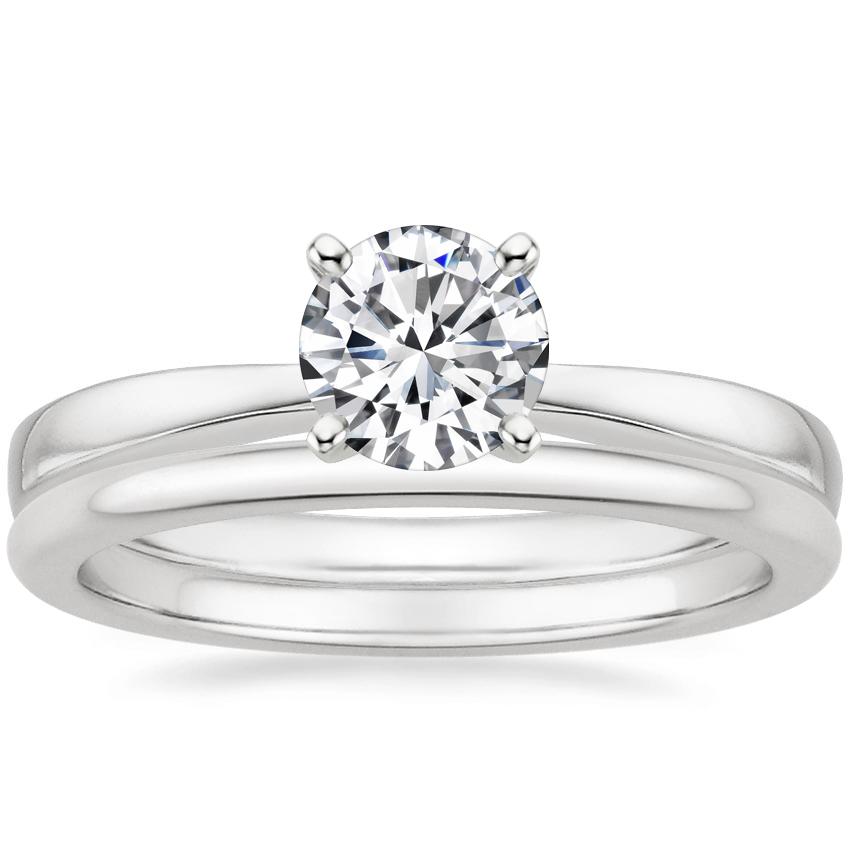 Platinum Petite Taper Ring with Petite Comfort Fit Wedding Ring