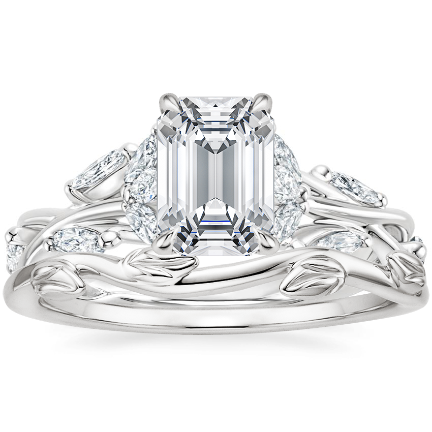 Platinum Secret Garden Diamond Ring (1/2 ct. tw.) with Winding Willow Ring
