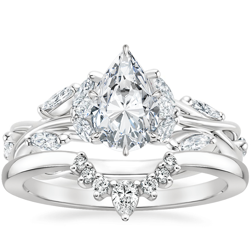 18K White Gold Secret Garden Diamond Ring (1/2 ct. tw.) with Lunette Diamond Ring