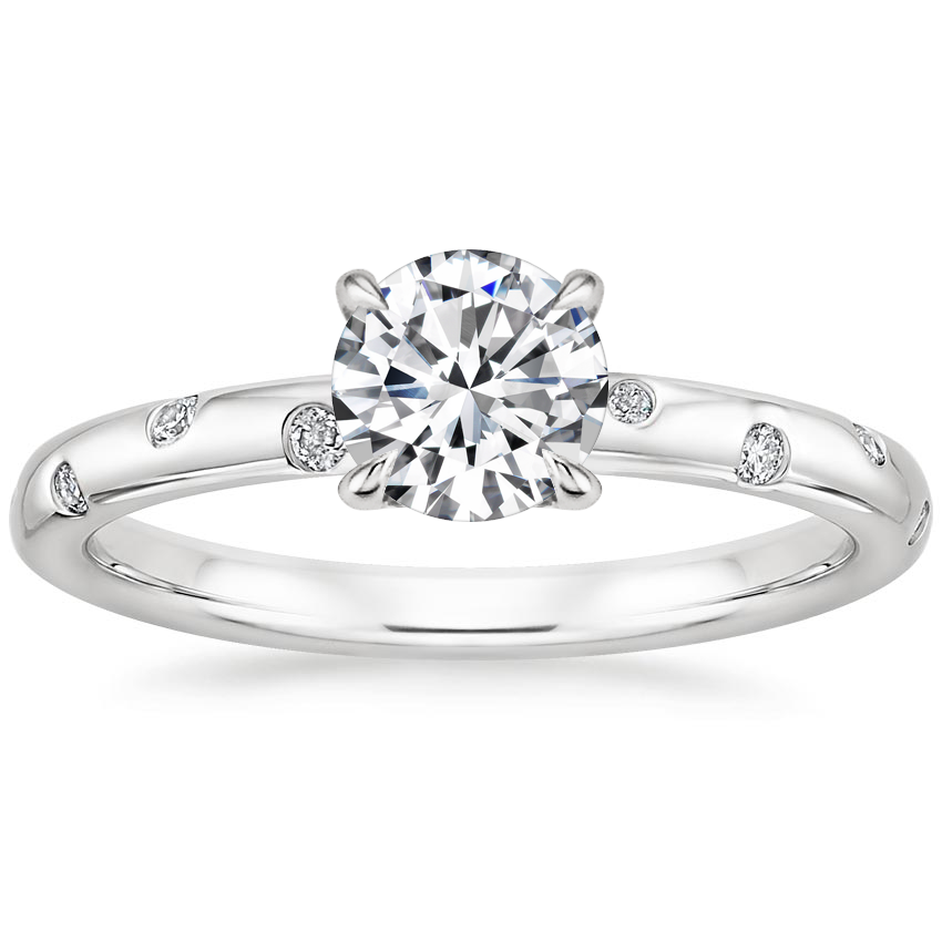 18K White Gold Corinne Diamond Ring, large top view