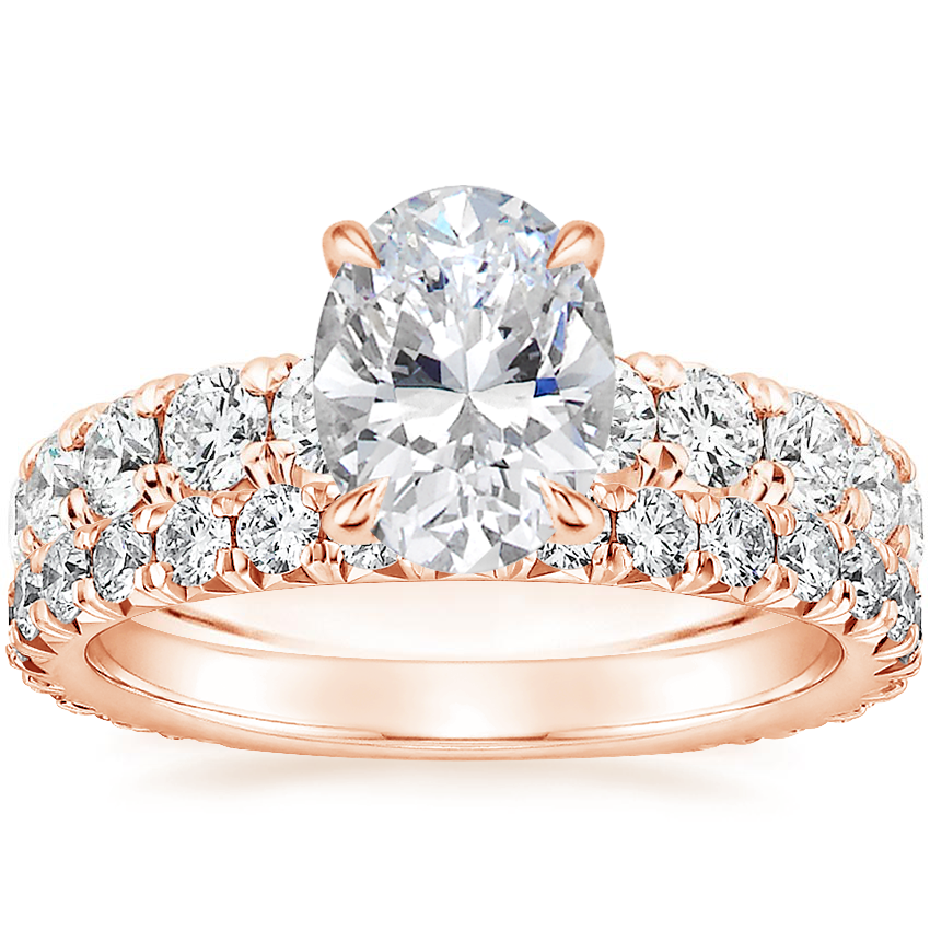 14K Rose Gold Ellora Diamond Ring with Luxe Sienna Diamond Ring (5/8 ct. tw.)