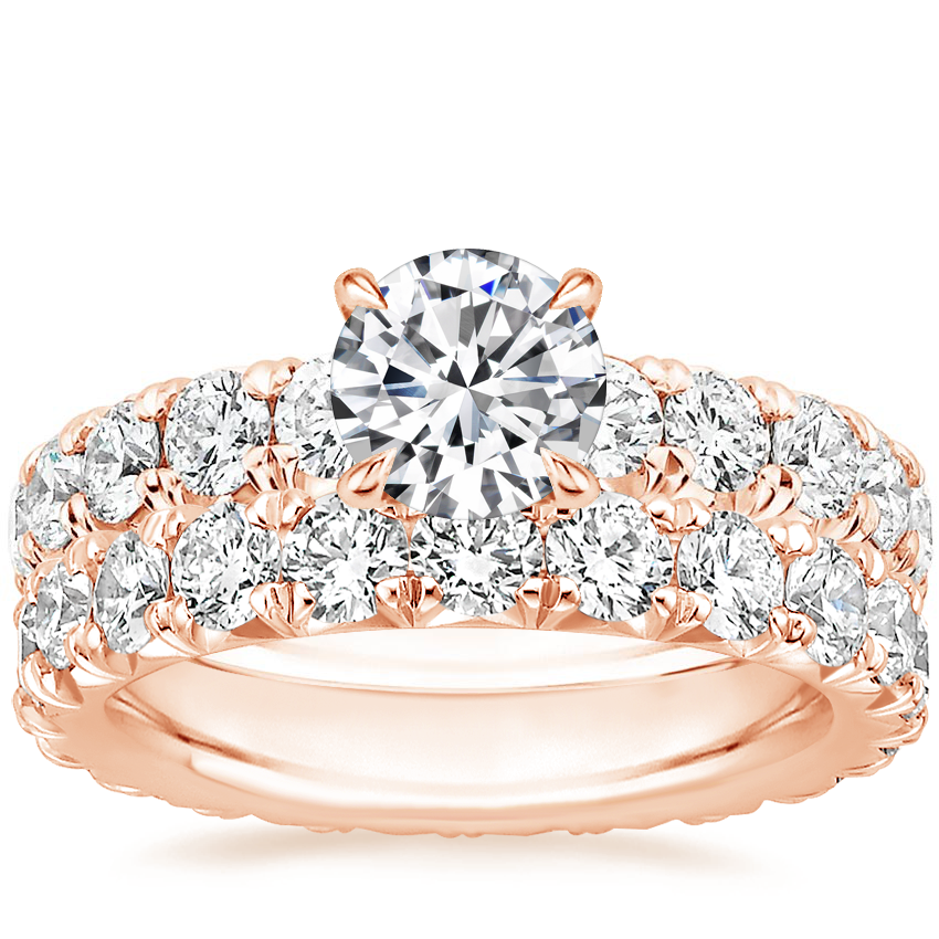 18K White Gold Ellora Diamond Ring with Ellora Eternity Diamond Ring (1