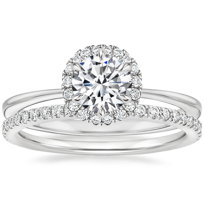 18K White Gold Adelaide Diamond Ring with Luxe Ballad Diamond Ring (1/4 ct. tw.)