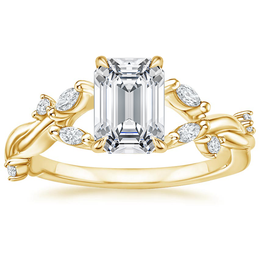 18K Yellow Gold Azalea Twist Diamond Ring, large top view