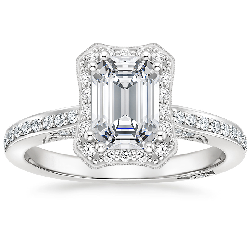 18K White Gold Tacori Dantela Bloom Diamond Ring, large top view