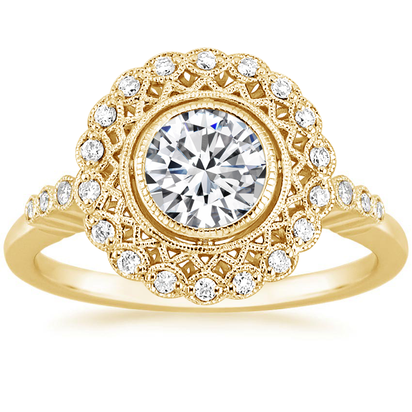 18K Yellow Gold Alvadora Diamond Ring, large top view