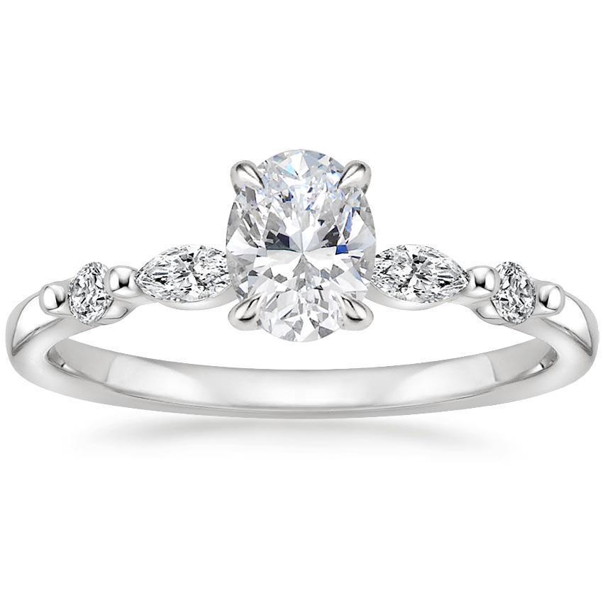 Platinum Petite Versailles Diamond Ring (1/6 ct. tw.), large top view
