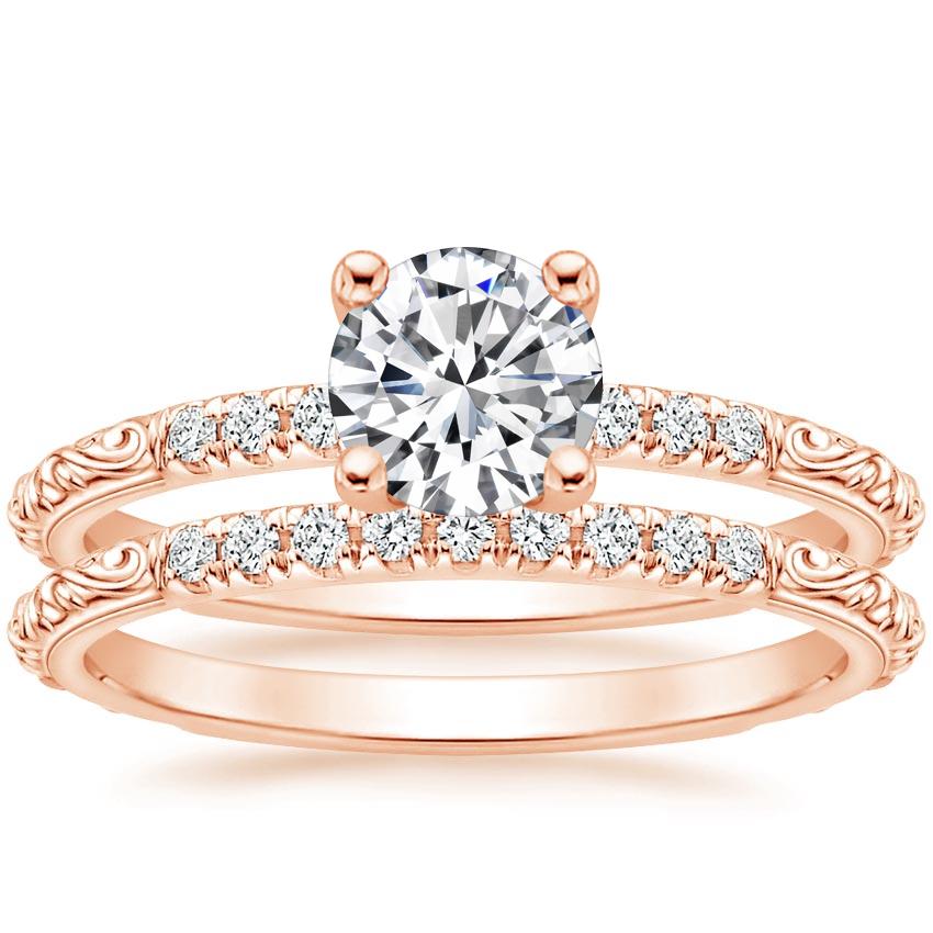 14K Rose Gold Adeline Diamond Bridal Set
