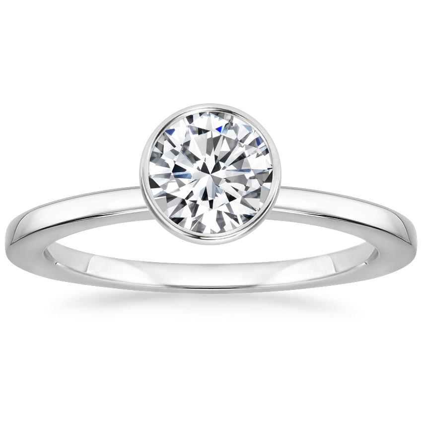 Platinum Noemi Bezel Ring, large top view