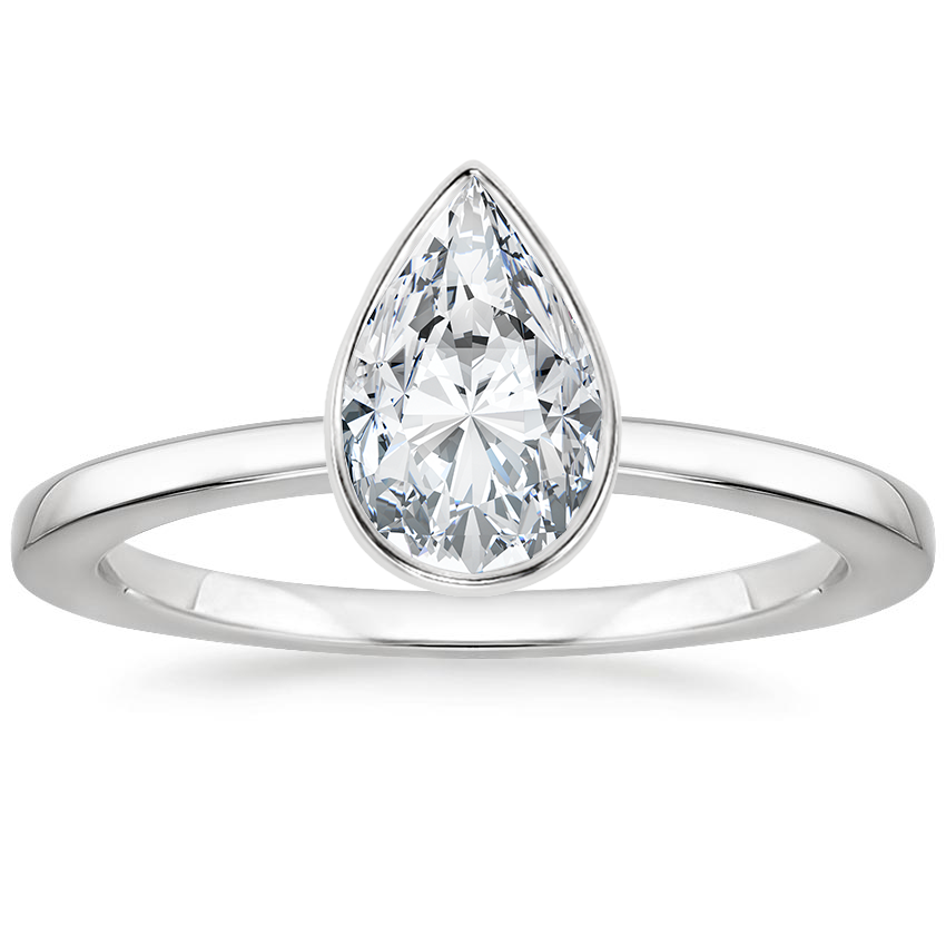 18K White Gold Noemi Bezel Ring, large top view
