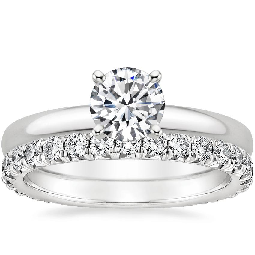 18K White Gold 2.5mm Comfort Fit Ring with Luxe Sienna Diamond Ring (5/8 ct. tw.)