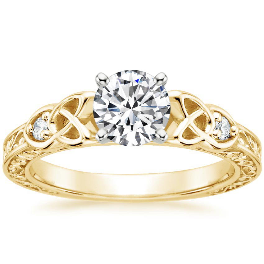 18K Yellow Gold Aberdeen Diamond Ring, large top view