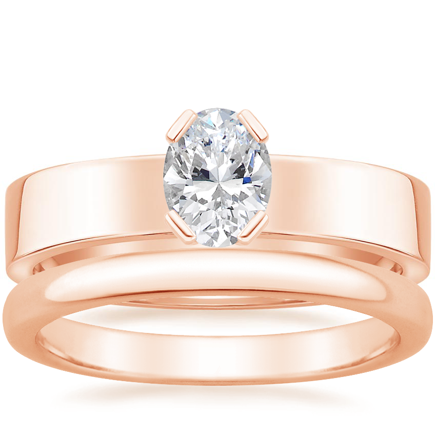 14K Rose Gold Parker Ring with 2.5mm Comfort Fit Wedding Ring