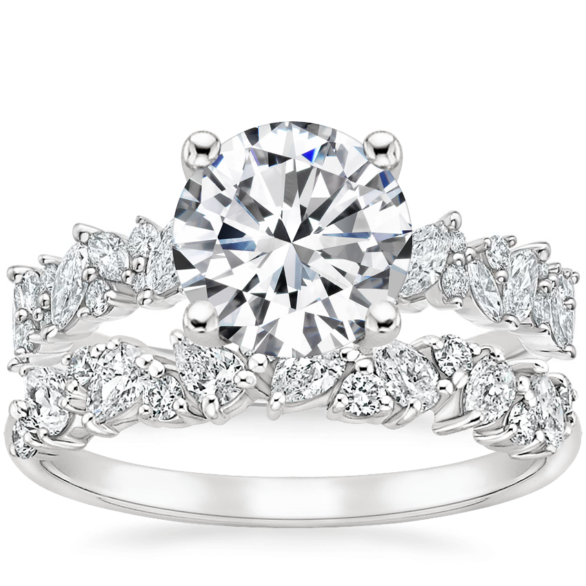18K White Gold Marianne Diamond Ring with Olivetta Diamond Ring