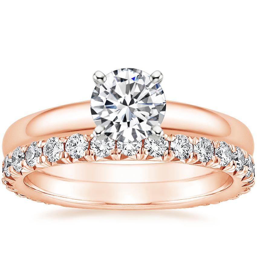 14K Rose Gold 3mm Comfort Fit Ring with Luxe Sienna Diamond Ring (5/8 ct. tw.)