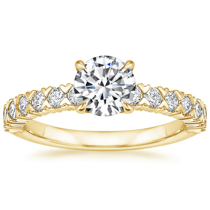 18K Yellow Gold Valeria Diamond Ring, large top view