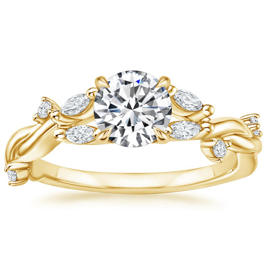 18K Yellow Gold Azalea Twist Diamond Ring, large top view