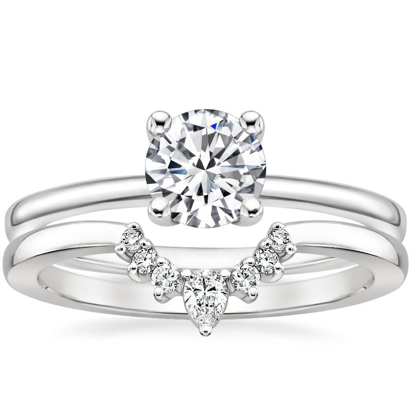 Platinum Astoria Diamond Ring with Lunette Diamond Ring