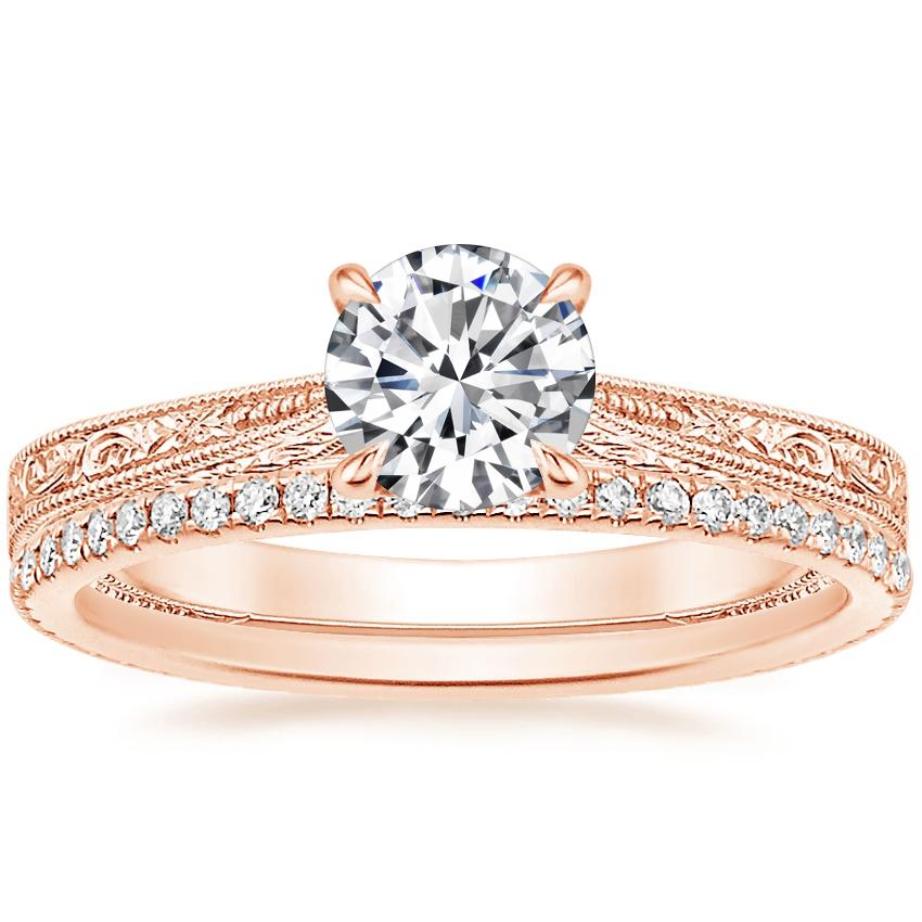 14K Rose Gold Elsie Ring with Whisper Eternity Diamond Ring (1/4 ct. tw.)