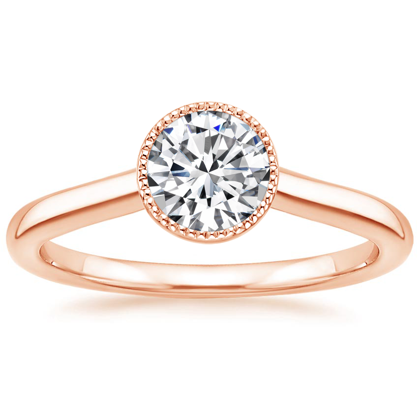 14K Rose Gold Margot Bezel Ring, large top view