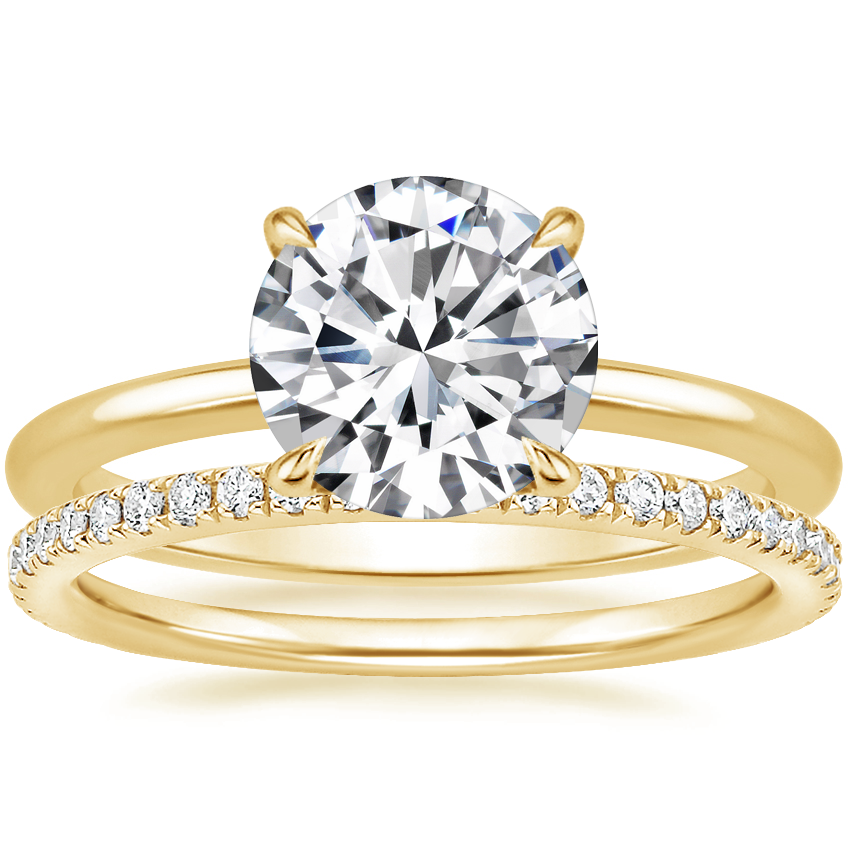 18K Yellow Gold Petite Elodie Ring with Luxe Ballad Diamond Ring (1/4 ct. tw.)