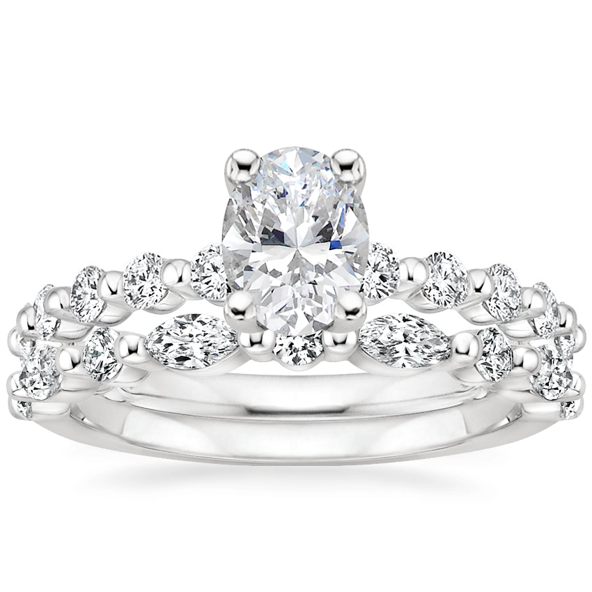18K White Gold Luxe Marseille Diamond Ring with Versailles Diamond Ring (3/8 ct. tw.)