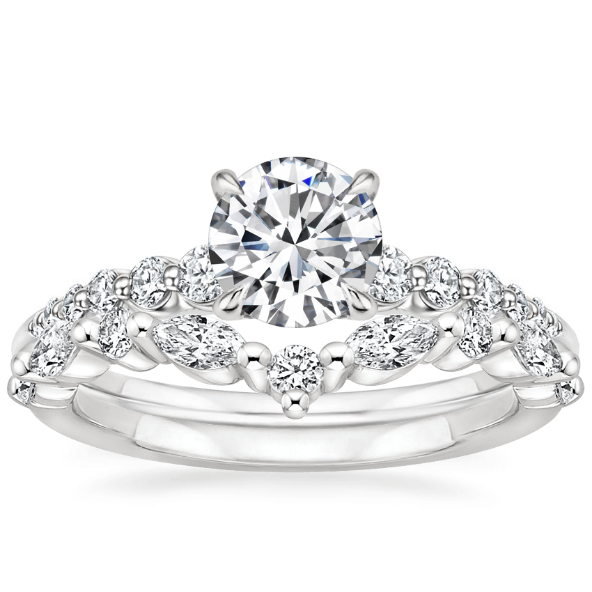 Platinum Addison Diamond Ring with Avery Diamond Ring