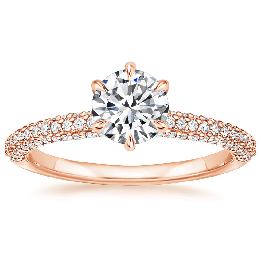 14K Rose Gold Valentina Diamond Ring, large top view