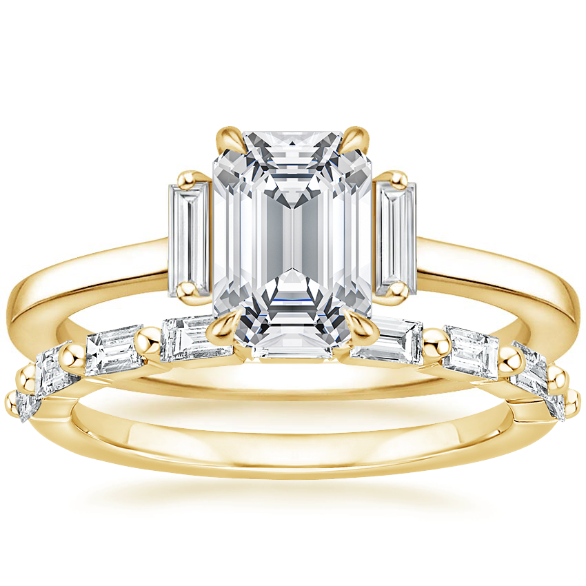 18K Yellow Gold Piper Diamond Ring with Dominique Diamond Ring (1/3 ct. tw.)