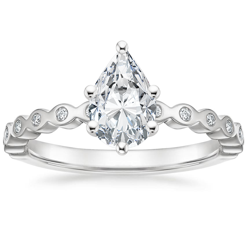 18K White Gold Avery Diamond Ring, large top view