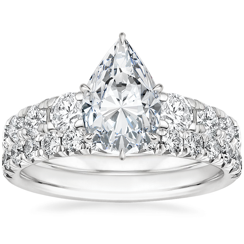 Platinum Tapered Sienna Diamond Ring with Sienna Diamond Ring (1/2 ct. tw.)
