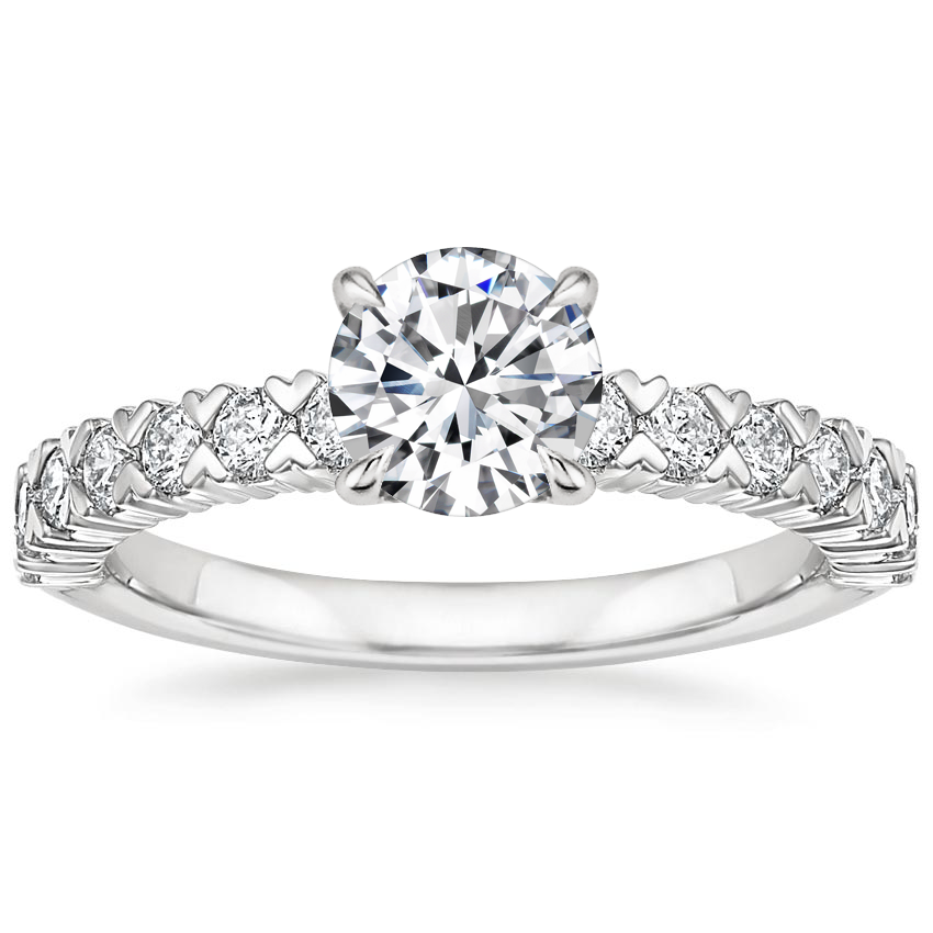 18K White Gold Valeria Diamond Ring, large top view