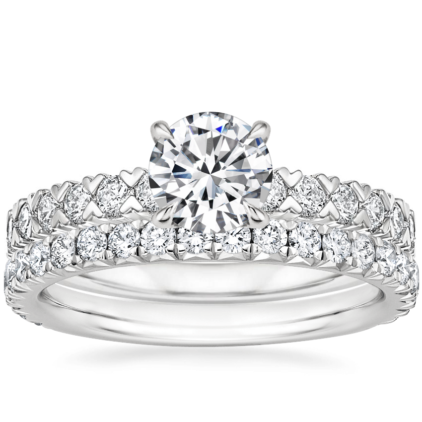 18K White Gold Valeria Diamond Ring with Luxe Amelie Diamond Ring (1/2 ct. tw.)