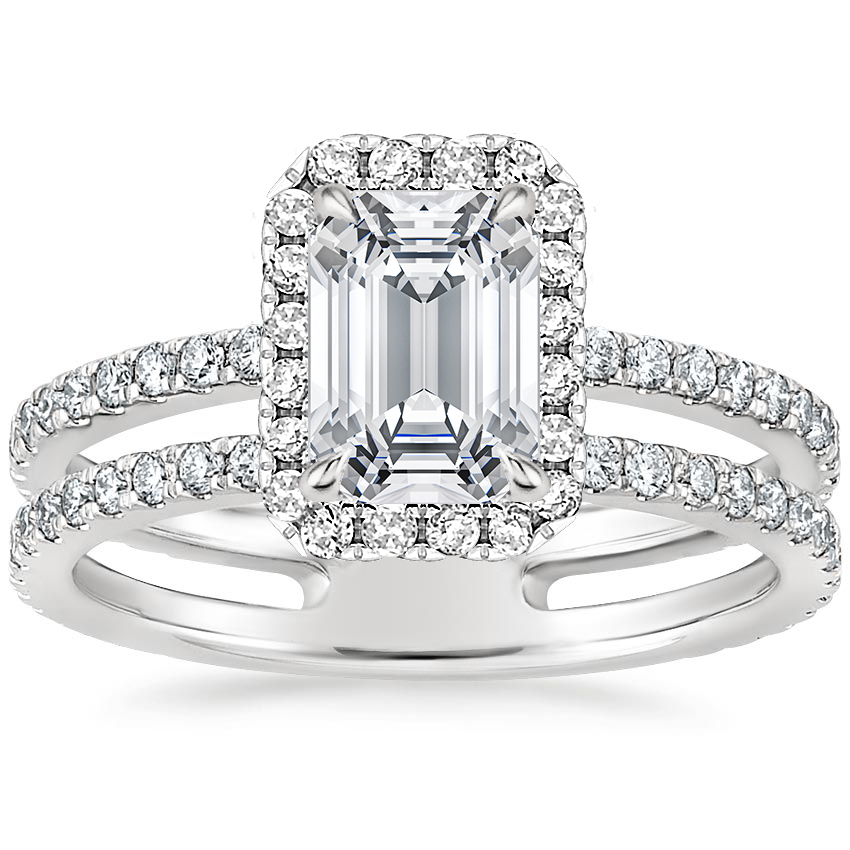 Platinum Linnia Halo Diamond Ring (2/3 ct. tw.), large top view