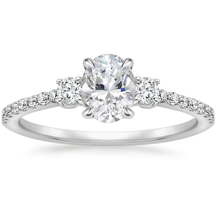 18K White Gold Lyra Diamond Ring (1/4 ct. tw.), large top view