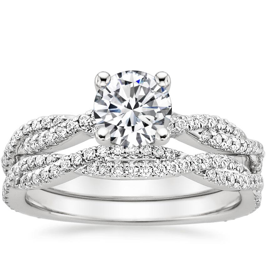 18K White Gold Petite Luxe Twisted Vine Bridal Set (1/2 ct. tw ...